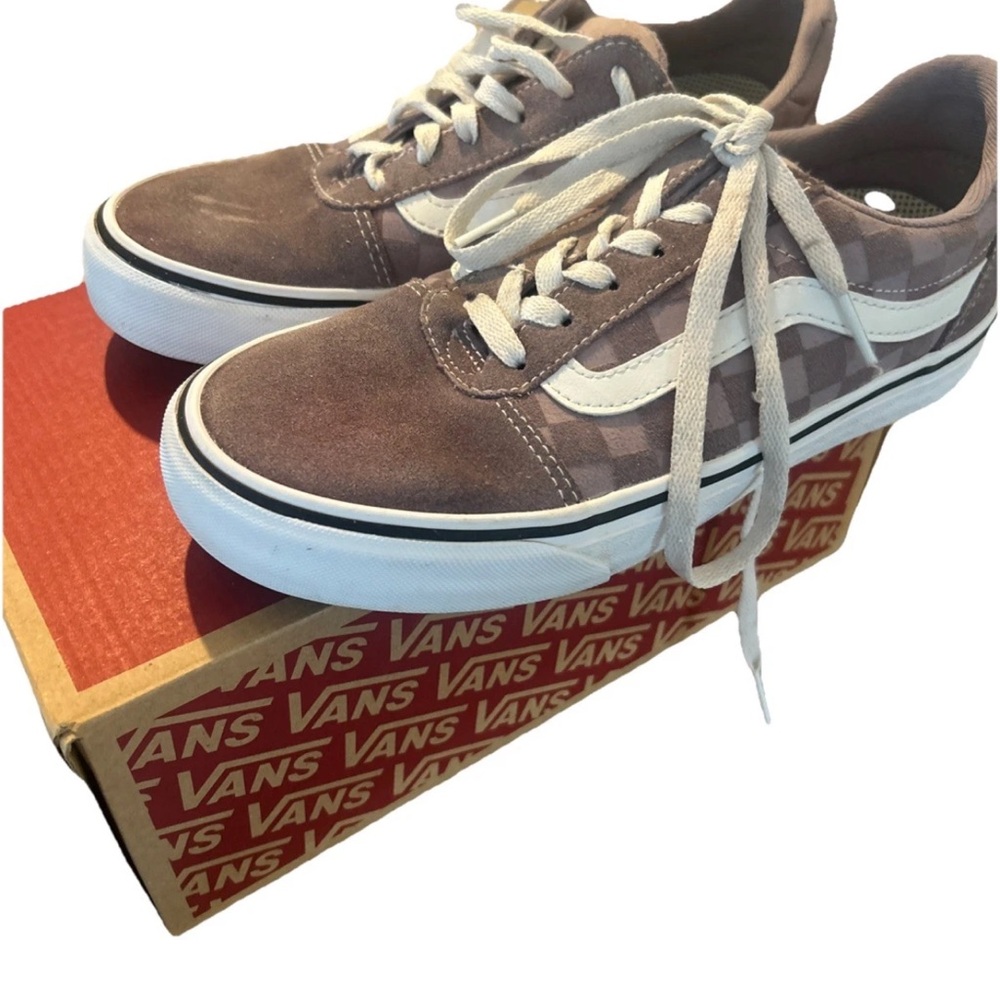 Vans Women's Lavender and White Sneakers